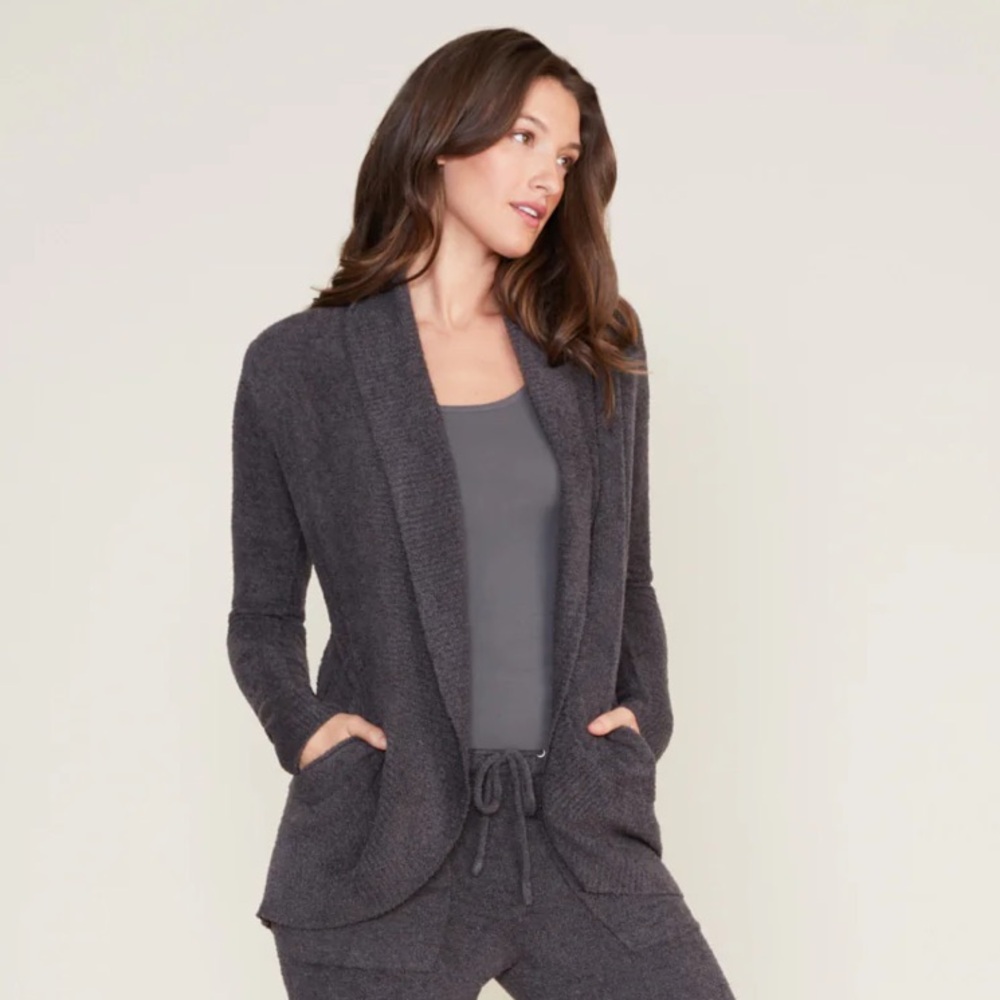 Barefoot Dreams Cozy Chic Lite Cardigan in Carbon Medium
